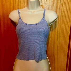 Blue and white striped tank